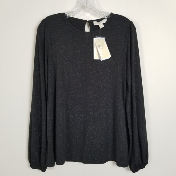Michael Kors Long Sleeve Sparkly Dressy Top Medium Medium NWT - Picture 1 of 7